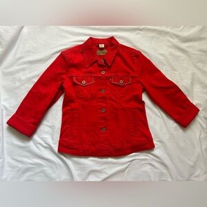 Vibrant Red Women's Jean Levi’s Strauss Jacket